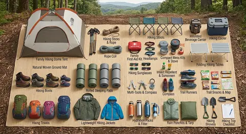 Hiking gear available to rent